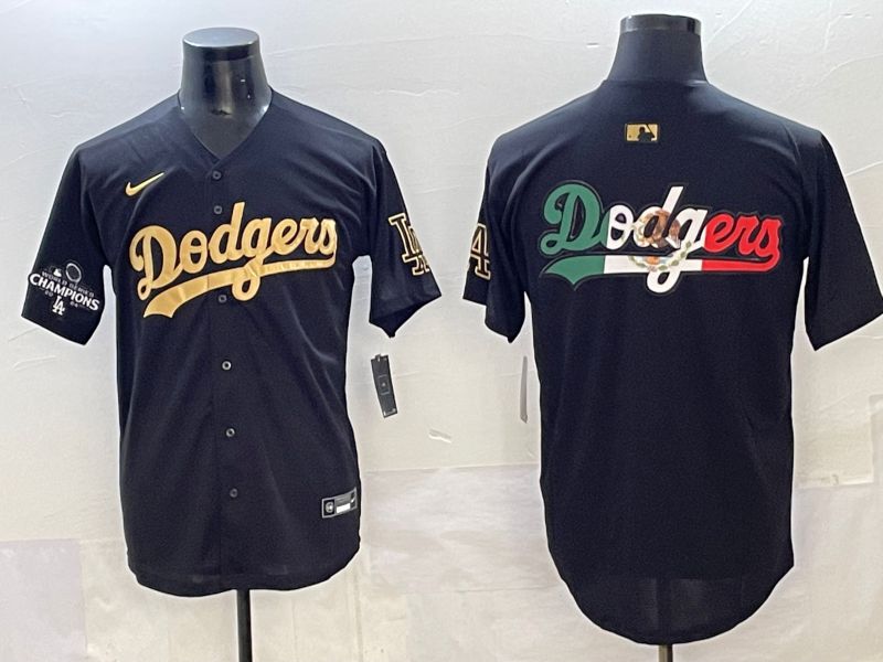 Men Los Angeles Dodgers Blank Black Gold Nike MLB Jersey style 007->los angeles dodgers->MLB Jersey